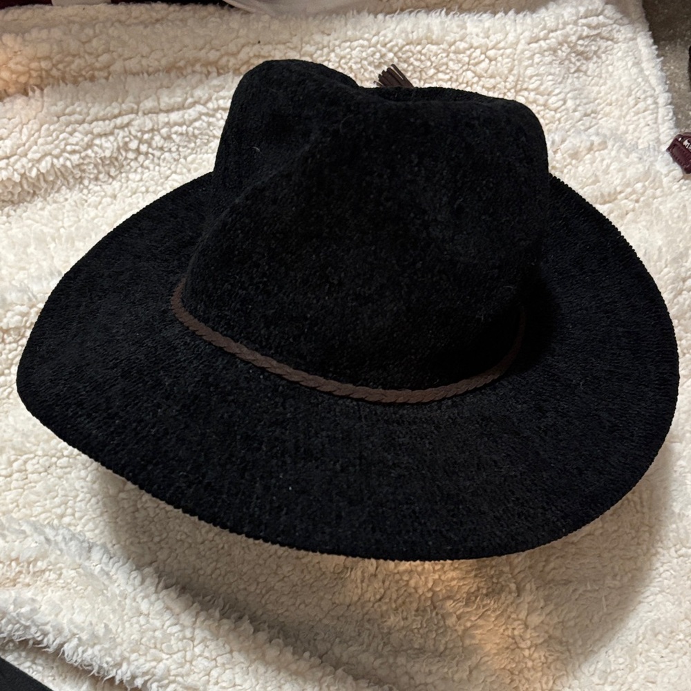 Altar'd State Black Hat with Brown Accent